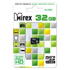 Карта памяти 32GB Mirex MicroSDHC Class 4 (13612-MCROSD32)