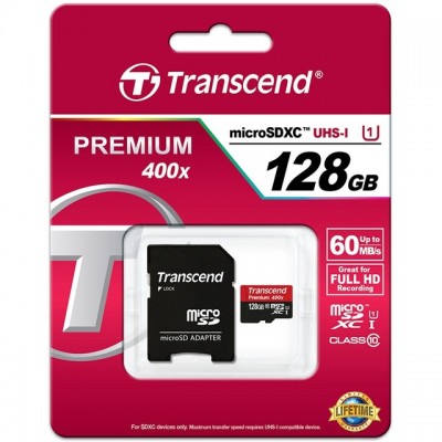 Карта памяти 128GB Transcend McroSDXC Class 10 UHS-I (TS128GUSDCU1)