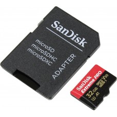 Карта памяти 32GB SanDisk ExtremePro MicroSDHC UHS-I + SD-адаптер (SDSQXCG-032G-GN6MA)
