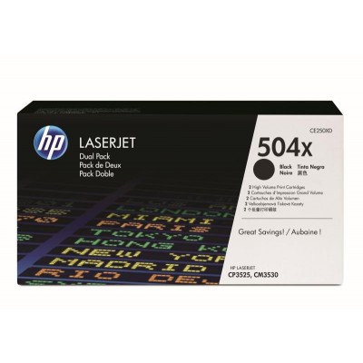 Двойная упаковка картриджей HP 504X CE250XD, черный