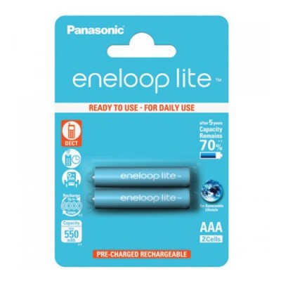 Аккумулятор PANASONIC Eneloop Lite AAA 550 2BP (BK-4LCCE/2BE)