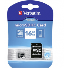 Карта памяти 16GB Verbatim MicroSDHC Class 4 + SD адаптер