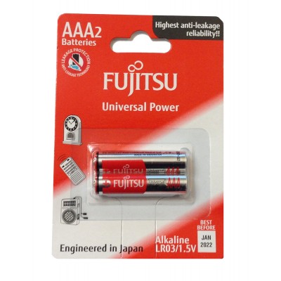 Батареи щелочные Fujitsu LR03(2B)FU, серии Universal Power, типа ААA, 2 шт, (в блистере)