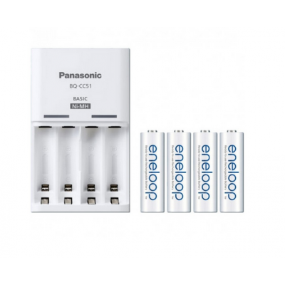 Зарядное устройство Panasonic Basic (K-KJ51MCC40E) для 2 или 4 акк АА/ААА Ni-MH, 10 часов + 4шт АА 1900 мАч 