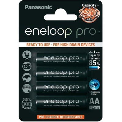 Аккумуляторы Panasonic Eneloop Pro BK-3HCDE/4BE 2500 mAh 4 шт, AA