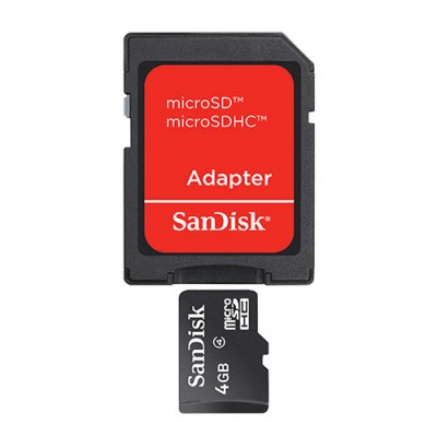 Карта памяти 4GB SanDisk MicroSDHC Class 4 + SD адаптер (SDSDQM-004G-B35A)