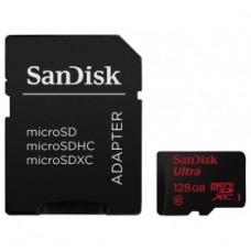 Карта памяти 128GB SanDisk Ultra MicroSDXC Class 10 + SD адаптер (SDSDQUAN-128G-G4A)
