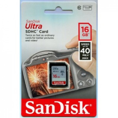Карта памяти 16GB SanDisk Ultra SDHC Class 10 (SDSDUN-016G-G46)