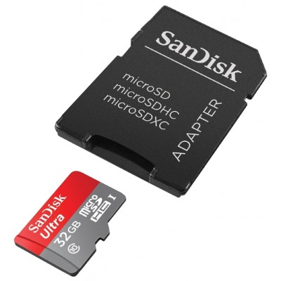 Карта памяти 16GB SanDisk Ultra MicroSDHC Class 10 UHS-I (U1) + SD адаптер (SDSQUNC-016G-GN6MA)