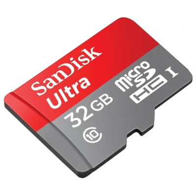 Карта памяти 32GB SanDisk Ultra MicroSDHC Class 10 UHS-I + SD адаптер (SDSQUNC-032G-GN6IA)
