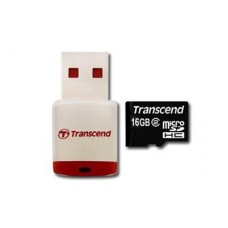 Карта памяти 16GB Transcend MicroSDHC Class 10 + USB Reader (TS16GUSDHC10-P3)