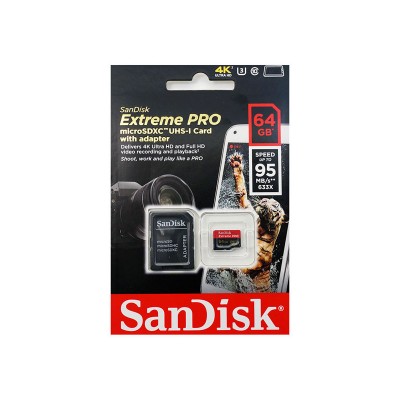 Карта памяти 64GB SanDisk Extreme Pro MicroSDXC Class 10 UHS-I 95MB/s (SDSDQXP-064G-G46A)