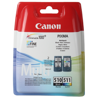  Набор картриджей Canon PG-510/CL-511 для PIXMA MP260. Чёрный/Цветной. 2970B010