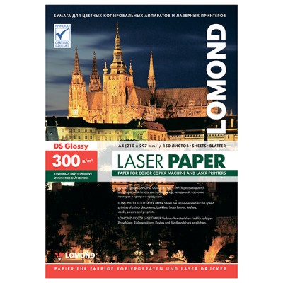 Фотобумага глянцевая двухсторонняя для лазерной печати Lomond 300 г/м2, A4, 150 л (0310743)