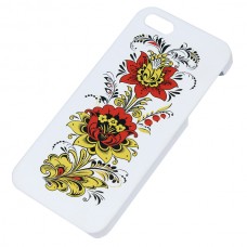 Чехол накладка Mobile Case для iPhone 5 / 5S белый с цветами