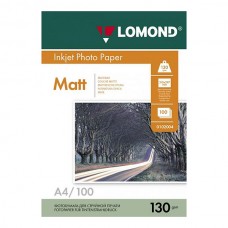 Фотобумага матовая двухсторонняя Lomond 130 г/м2, A4, 100 л (0102004)