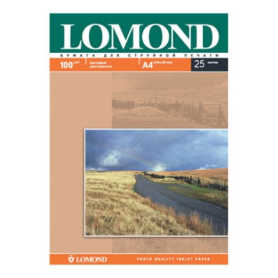 Фотобумага матовая двухсторонняя Lomond 100 г/м2, A4, 25 л (0102038)
