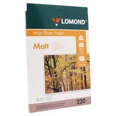 Фотобумага матовая двухсторонняя Lomond 220 г/м2, A4, 50 л (0102144)
