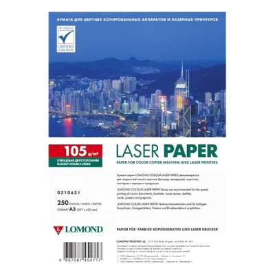 Фотобумага глянцевая двухсторонняя для лазерной печати Lomond 105 г/м2, A3, 250 л (0310631)