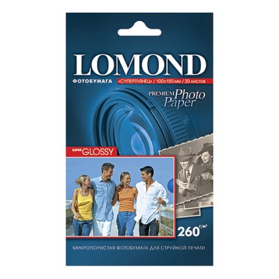 Фотобумага глянцевая Lomond Super Glossy Bright 260 г/м2, A6, 20 л (1103102)