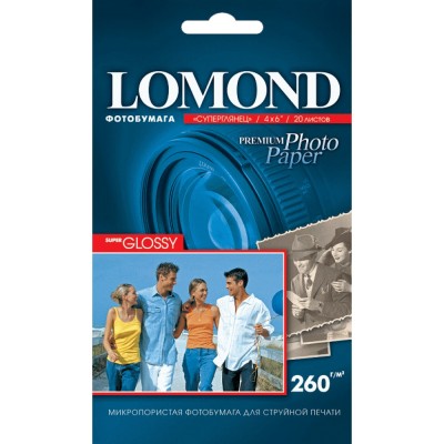 Фотобумага глянцевая Lomond Super Glossy 260г/м2, 10x15 cm, 20 л (1103131)