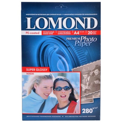 Фотобумага глянцевая Lomond Warm Super Glossy 280 г/м2, A4, 20 л (1104101)