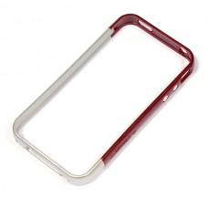 Бампер для iPhone 4 / 4S (красный-серебряный)
