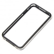 Бампер для iPhone 4 / 4S (черный-серебряный)