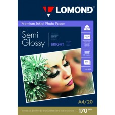 Фотобумага полуглянцевая ярко-белая Lomond Semi Glossy Bright 170 г/м2, A4, 20 л (1101305)