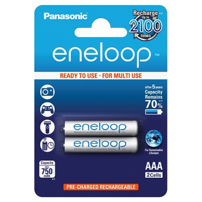 Аккумулятор Panasonic Eneloop AAA (BK-4MCCE/2DE) 750 mAh, 2 шт