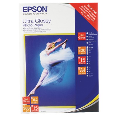 Фотобумага глянцевая EPSON Ultra Glossy 300 г/м2, A4 15л (C13S041927)