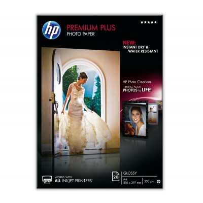 Фотобумага глянцевая HP Premium Plus Paper 300 г/м2, A4, 20л (CR672A)