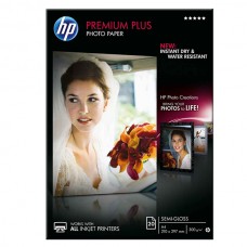 Фотобумага полуглянцевая HP Premium Plus Semi-Gloss Paper 300 г/м2, A4, 20л (CR673A)