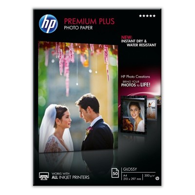 Фотобумага глянцевая HP Premium Plus Paper 300 г/м2, A4, 50л (CR674A)
