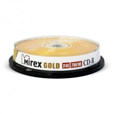 Диск CD-R Mirex 700 Mb, 24х, Gold, Cake Box (10 шт)