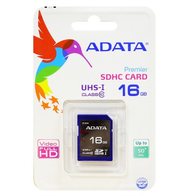 Карта памяти 16GB ADATA Premier SDHC Class 10 UHS-I (ASDH16GUICL10-R)