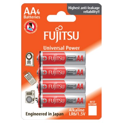 Батареи щелочные Fujitsu LR6(4B)FU-W-FI, 4 шт, AA