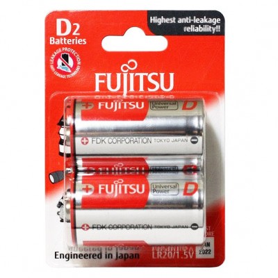 Батареи щелочные Fujitsu LR20(2B)FU-W-W, 2 шт