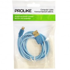 Кабель Prolike USB - 8 pin lightning 1,2 м (голубой)