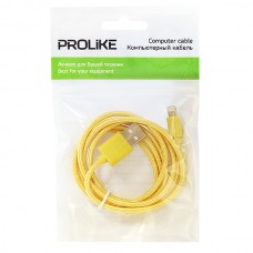 Кабель Prolike USB - 8 pin lightning 1,2 м (желтый)