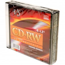Диск VS CD-RW 80 4-12x Slim Case 5 шт