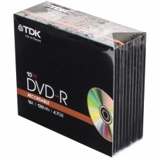 Диск TDK DVD-R 4.7GB 16x SL/10 шт