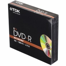 Диск TDK DVD-R 4.7GB 16x SL/5 шт