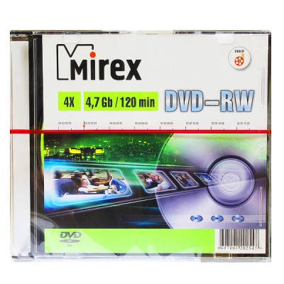 Диск DVD-RW Mirex 4.7 Gb Slim Case 4x