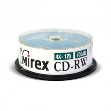 Диск Mirex CD-RW 700MB 12x Cake Box 25шт (UL121002A8M)