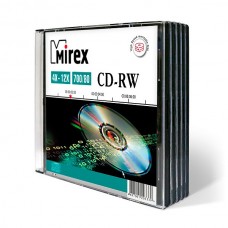 Диск Mirex CD-RW 700MB 12x Slim Case 5шт