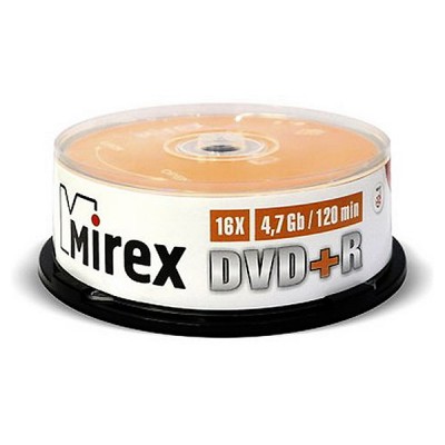 Диск Mirex DVD+R 4.7GB 16x, Cake Box (UL130013A1M)