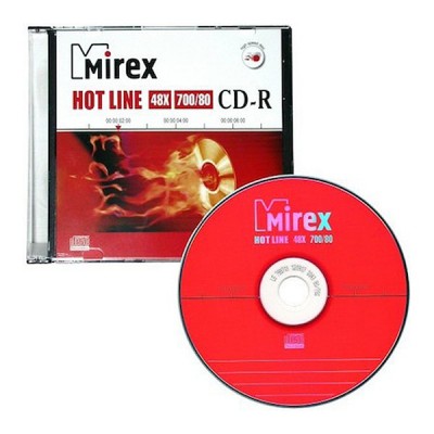 Диск Mirex CD-R 700MB 48x Hotline Slim Case (UL120050A8S)