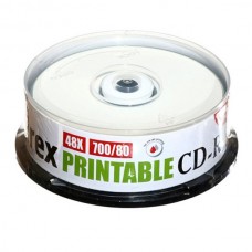 Диск Mirex CD-R 700MB 48x Printable, Cake Box 25шт (UL120038A8M)