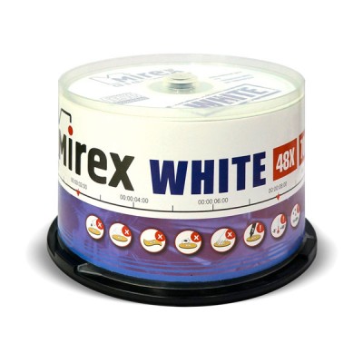 Диск Mirex CD-R 700MB 48x Thermal Print, Cake Box 50шт